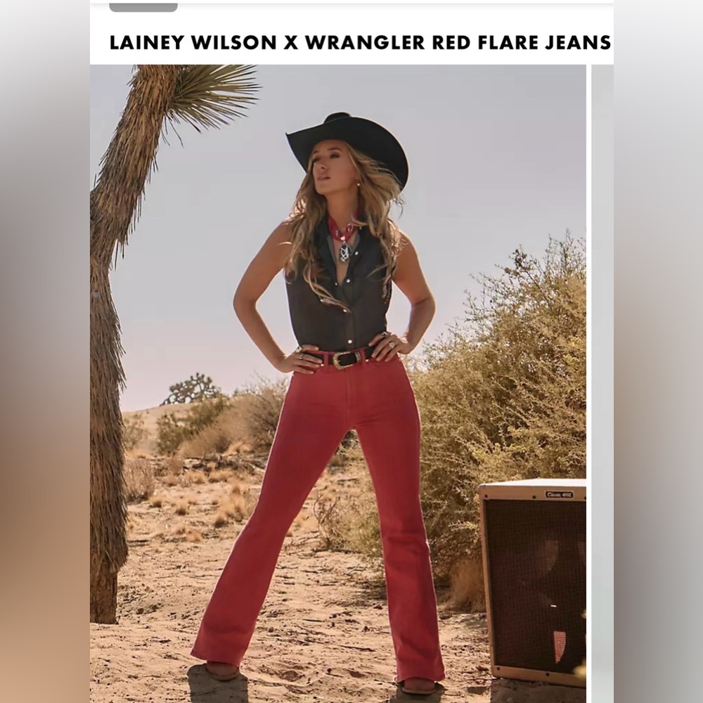 Wrangler Women's Red Flare Jeans - High-Rise Stylish Fit